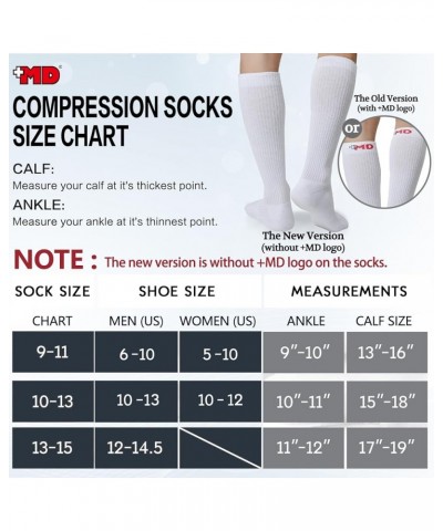 Cotton Compression Socks for Women and Men 4/6 Pairs 8-15/15-20 mmHg Knee High Socks for Sports Travel Nurse Edema 6 Pairs Wh...