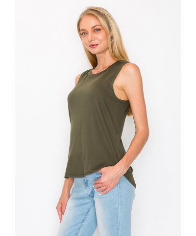 Women's Tank Top – Sleeveless Slim Fit Soft Casual Basic Yoga Active Athletic Workout Running Muscle T Shirts Olive $11.66 Ac...