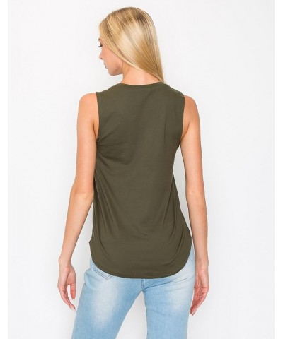 Women's Tank Top – Sleeveless Slim Fit Soft Casual Basic Yoga Active Athletic Workout Running Muscle T Shirts Olive $11.66 Ac...