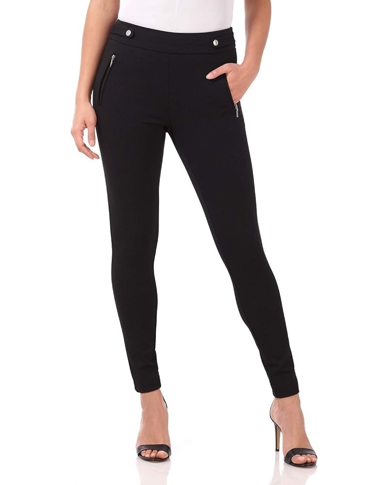 Women's Secret Figure Pull-On Stretchy Knit Skinny Pant in Regular/Tall/Petite Sizes Black Texture $26.95 Activewear