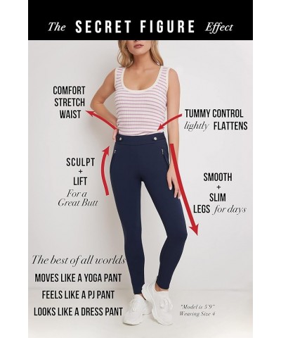 Women's Secret Figure Pull-On Stretchy Knit Skinny Pant in Regular/Tall/Petite Sizes Black Texture $26.95 Activewear