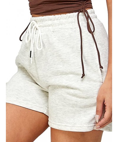 Shorts for Women Casual Summer Drawstring Comfy Fleece Drawstring High Waist Running Shorts with Pockets Oatmeal $9.84 Shorts