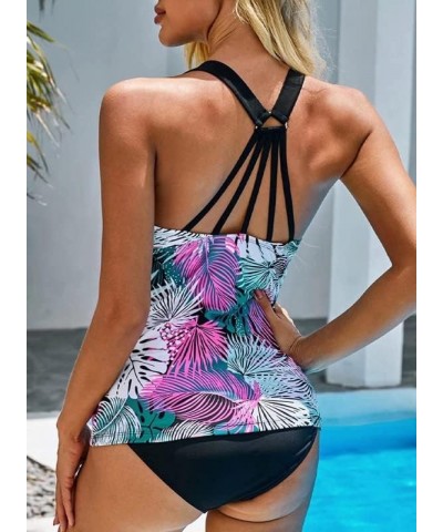 Womens 2024 Summer Striped Print Racerback Tankini Swim Top No Bottom (S-XXXL) 2 Green $15.82 Swimsuits