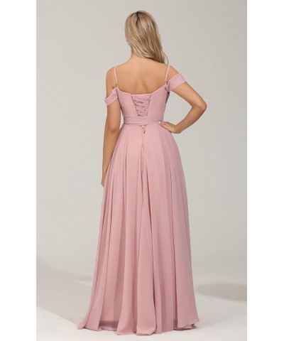 Off Shoulder Bridesmaid Dresses 2024 New Chiffon Pleated Wedding Guest Dresses Formal Evening Dress for Women,R49 Dusty Sage ...