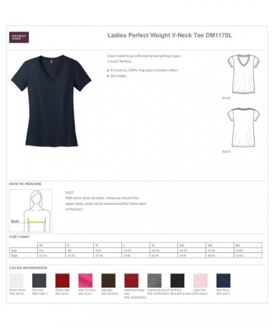 Ladies Perfect Weight V-Neck Tee. DM1170L Dark Fuchsia $6.90 T-Shirts