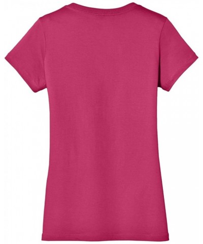 Ladies Perfect Weight V-Neck Tee. DM1170L Dark Fuchsia $6.90 T-Shirts