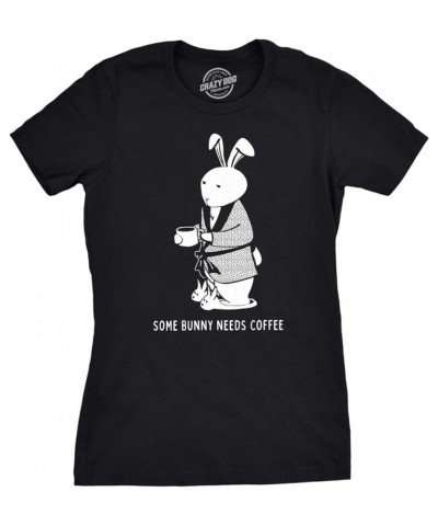 Womens Easter Shirts Funny Easter Candy Tees Chocolate and Candy Shirts for Women Heather Black - Bunny Coffee $12.38 T-Shirts