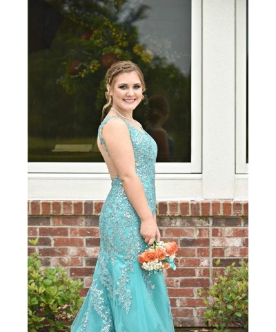 Women's Sparkly Sequin Mermaid Prom Dresses 2020 Long V-Neck Formal Wedding Evening Dress EV44 Light Sea Green $42.00 Dresses