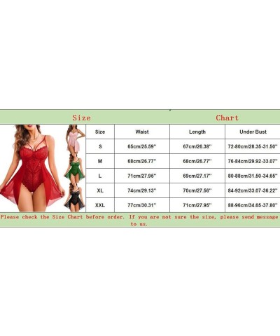 Womens Lingeries, Lingerie for Women Babydoll Lingerie for Women Snap Crotch Teddy Chemise Nightie Lace Nightgown Green $10.7...