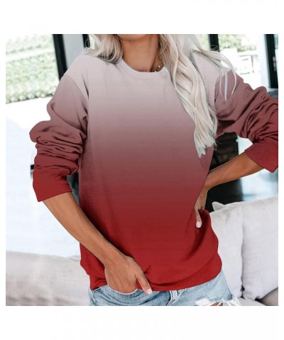 Long Sleeve Shirts For Women Crewneck Sweatshirt Pullover Casual Long Sleeve Tops Trendy Loose Fit Fall Clothing 2023 J018-wi...