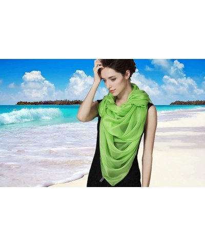 Women Beach Wrap Sarong Silk Cloth Swimsuit Coverups Bikini Sarong Swimsuit Wrap Skirts Beach Scarf for Summer Winter Green+ ...