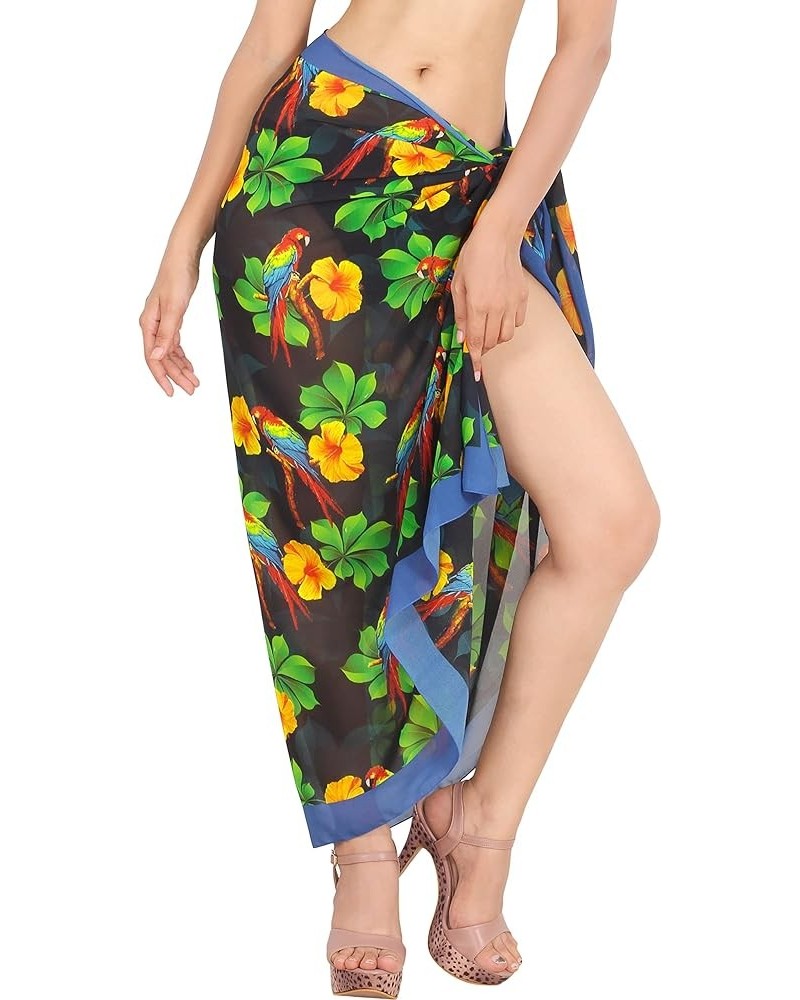 Women's Swimwear Summer Beach Dress Bikini Vacation Swimsuit Swim Cover Up Long Pareos Bathing Suit Sarong for Women Onyx, Fl...