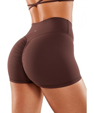 Womens Scrunch Workout Shorts No Front Seam Biker Shorts 2" Buttery Soft High Waisted Booty Yoga Shorts Taupe $15.93 Activewear