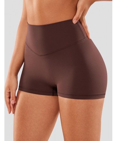 Womens Scrunch Workout Shorts No Front Seam Biker Shorts 2" Buttery Soft High Waisted Booty Yoga Shorts Taupe $15.93 Activewear