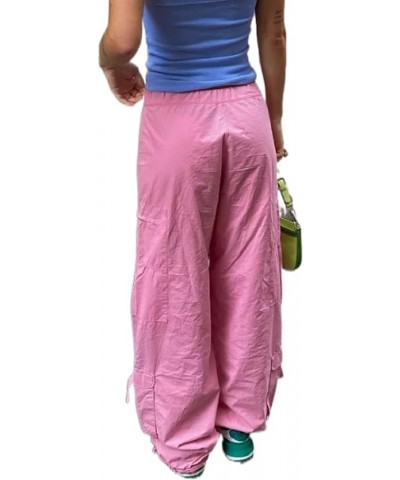 Women Baggy Cargo Pants with Pocket Casual Goth Hip Hop Jogger Pants Loose Workout Pants Trousers C Pink $18.80 Pants