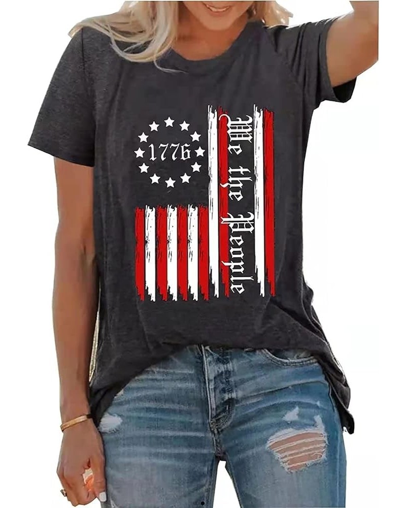 Women's American Flag/ST. Patrick's Day/Ugly Christmas/Halloween/Long Sleeve T Shirt Casual Holiday Party Blouse Tops Gray_fl...