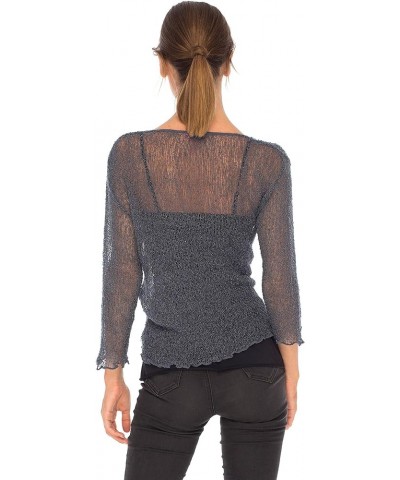 Womens Sheer Shrug Dressy Cardigan, Lightweight Mesh Tie 3/4 Sleeve Summer Sweater Steel Grey $15.89 Sweaters