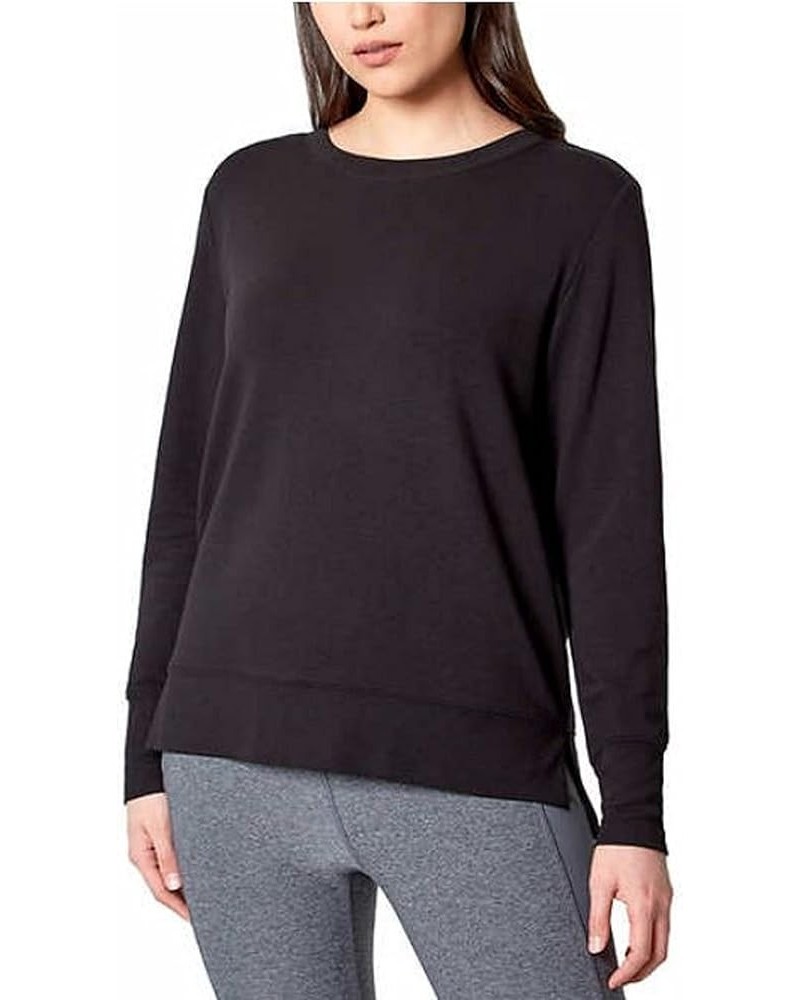 Ladies' Lightweight Crewneck Brushed Tunic Sweatshirt Black $15.61 Hoodies & Sweatshirts