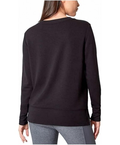 Ladies' Lightweight Crewneck Brushed Tunic Sweatshirt Black $15.61 Hoodies & Sweatshirts