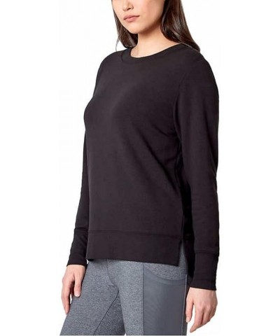 Ladies' Lightweight Crewneck Brushed Tunic Sweatshirt Black $15.61 Hoodies & Sweatshirts