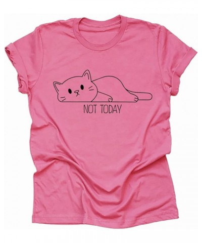 Women Not Today T Shirt Funny Saying Shirts Cute Summer Tees Adult Pink $10.78 T-Shirts