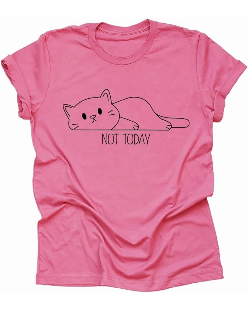 Women Not Today T Shirt Funny Saying Shirts Cute Summer Tees Adult Pink $10.78 T-Shirts