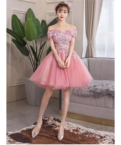 Women's Off Shoulder Appliques Short Prom Dresses Tulle Teens Juniors Homecoming Dress Black $26.00 Dresses