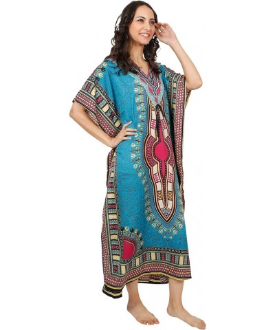 Women African Kaftan Maxi Swimsuit Beach Cover Up Nightwear Loungewear Casual Dress Ladies Dashiki Caftan Free Size… Alkc-tea...