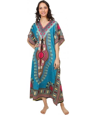 Women African Kaftan Maxi Swimsuit Beach Cover Up Nightwear Loungewear Casual Dress Ladies Dashiki Caftan Free Size… Alkc-tea...