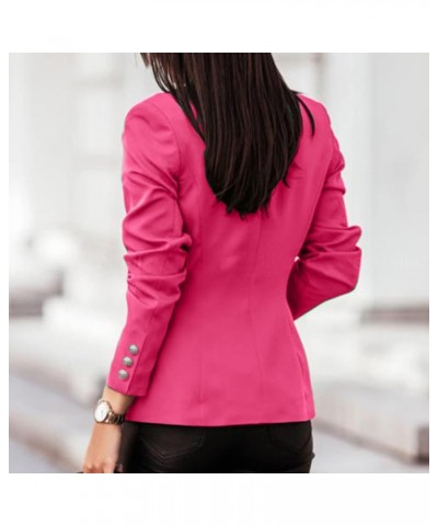 Plus Size Blazer for Women Open Front Long Sleeve Blazer Jacket Coat Business Casual Slim Suit Jackets 4775-nfhhse-a-hotpink ...