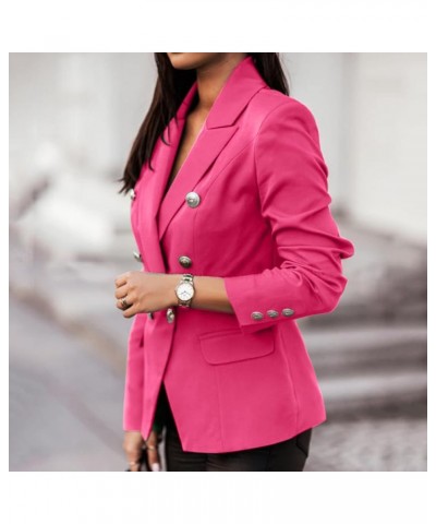 Plus Size Blazer for Women Open Front Long Sleeve Blazer Jacket Coat Business Casual Slim Suit Jackets 4775-nfhhse-a-hotpink ...