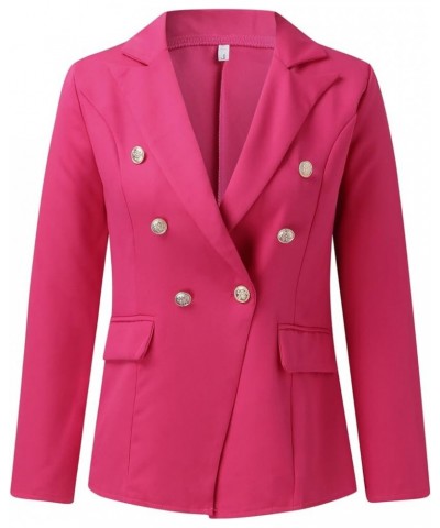 Plus Size Blazer for Women Open Front Long Sleeve Blazer Jacket Coat Business Casual Slim Suit Jackets 4775-nfhhse-a-hotpink ...