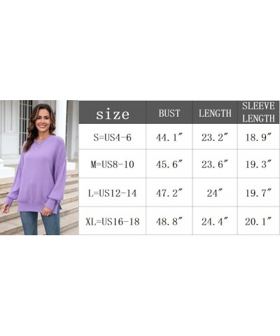 Women's Crewneck Long Sleeve Sweater 2023 Fall Oversized Ribbed Knit Side Slit Pullover Top Inside Out Style Brown $10.80 Swe...