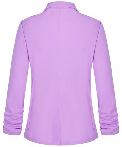 Women's 3/4 Sleeve Blazers One Button Work Office Blazer with Pockets Lilac $21.72 Blazers