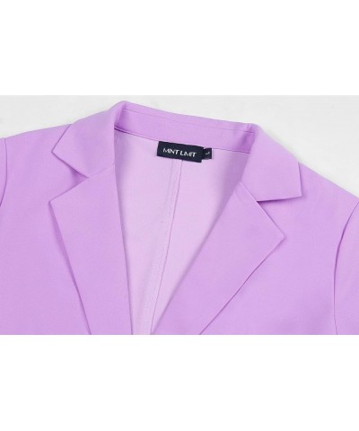 Women's 3/4 Sleeve Blazers One Button Work Office Blazer with Pockets Lilac $21.72 Blazers