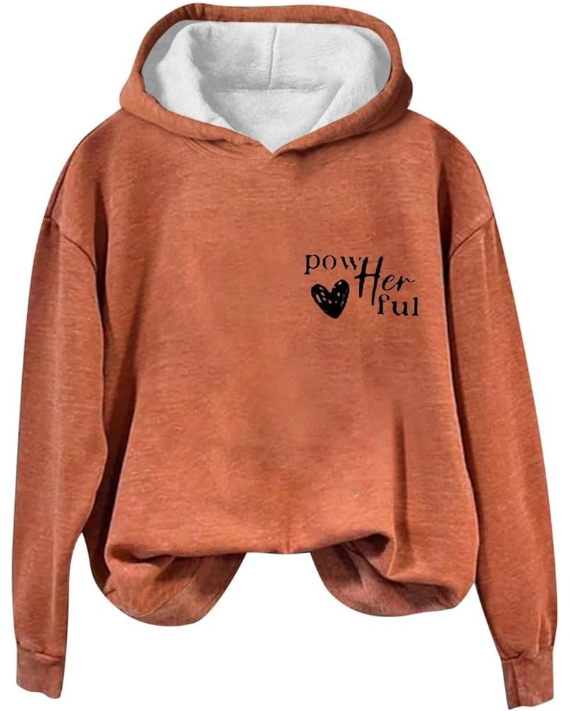 Pow Her Ful Hoodie Womens Fashion Sweatshirts Loose Fit Long Sleeve Hooded Pullover Workout Tunic Tops Vintage Streetwear 2or...