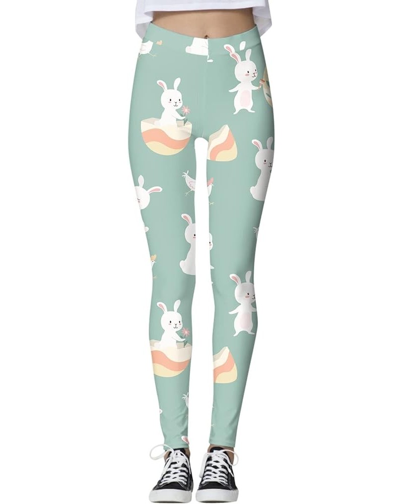 Women's Happy Easter Day Leggings 2023 Spring Cute Rabbits Plus Size Leggings Tights Funny Bunny Workout Yoga Pants Ag-d $7.3...