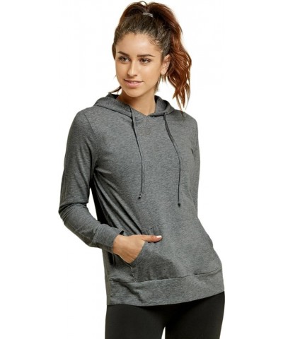 Women's Thin Cotton Pullover Hoodie Sweater Charcoal $14.81 Hoodies & Sweatshirts