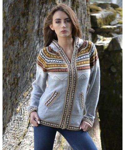 Genuine Alpaca Cardigan Sweater for Women Winter Autumn Sweaters Lightweight Brown $30.80 Sweaters