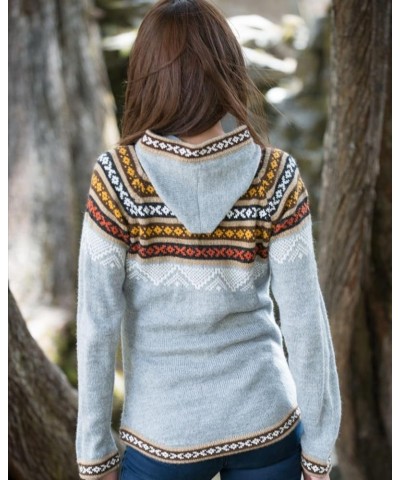 Genuine Alpaca Cardigan Sweater for Women Winter Autumn Sweaters Lightweight Brown $30.80 Sweaters