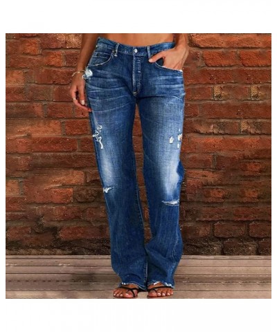 Women's Flared Jeans High Waisted Distressed Ripped Frayed Hem Trendy Denim Pants Bell Bottom Jeans for Women Blue 05 $5.81 J...