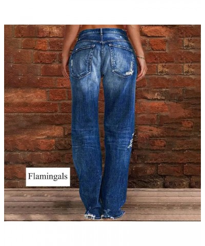 Women's Flared Jeans High Waisted Distressed Ripped Frayed Hem Trendy Denim Pants Bell Bottom Jeans for Women Blue 05 $5.81 J...