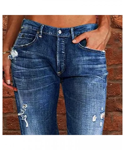 Women's Flared Jeans High Waisted Distressed Ripped Frayed Hem Trendy Denim Pants Bell Bottom Jeans for Women Blue 05 $5.81 J...