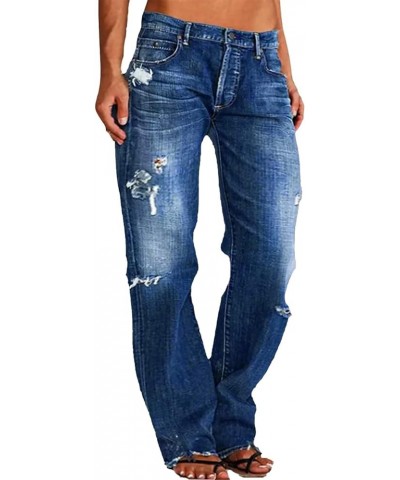 Women's Flared Jeans High Waisted Distressed Ripped Frayed Hem Trendy Denim Pants Bell Bottom Jeans for Women Blue 05 $5.81 J...