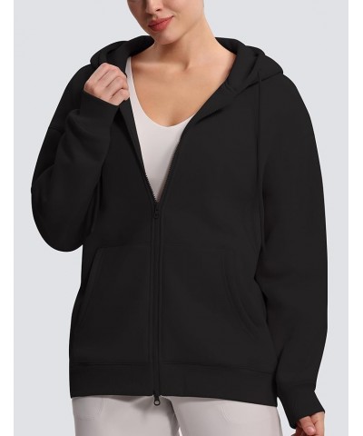 Womens Oversized Zip Up Hoodies Drawstring Workout Fleece Sweatshirts Jackets with Pockets Black $17.63 Hoodies & Sweatshirts