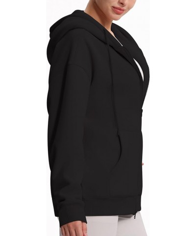 Womens Oversized Zip Up Hoodies Drawstring Workout Fleece Sweatshirts Jackets with Pockets Black $17.63 Hoodies & Sweatshirts