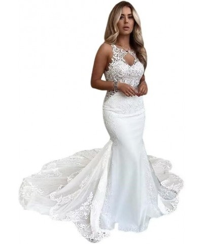 Mermaid Wedding Dress for Bridal 2024 Women's Lace Appliques Vintage V Neck Wedding Dresses Ball Gowns SYYS26 H-ivory $57.81 ...