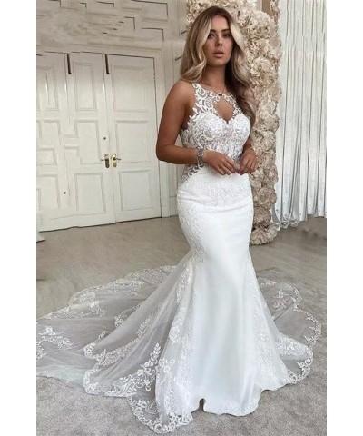 Mermaid Wedding Dress for Bridal 2024 Women's Lace Appliques Vintage V Neck Wedding Dresses Ball Gowns SYYS26 H-ivory $57.81 ...