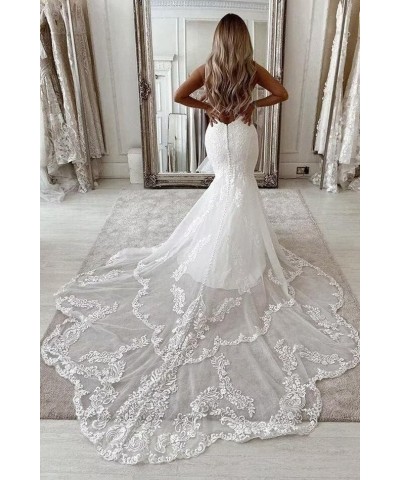 Mermaid Wedding Dress for Bridal 2024 Women's Lace Appliques Vintage V Neck Wedding Dresses Ball Gowns SYYS26 H-ivory $57.81 ...