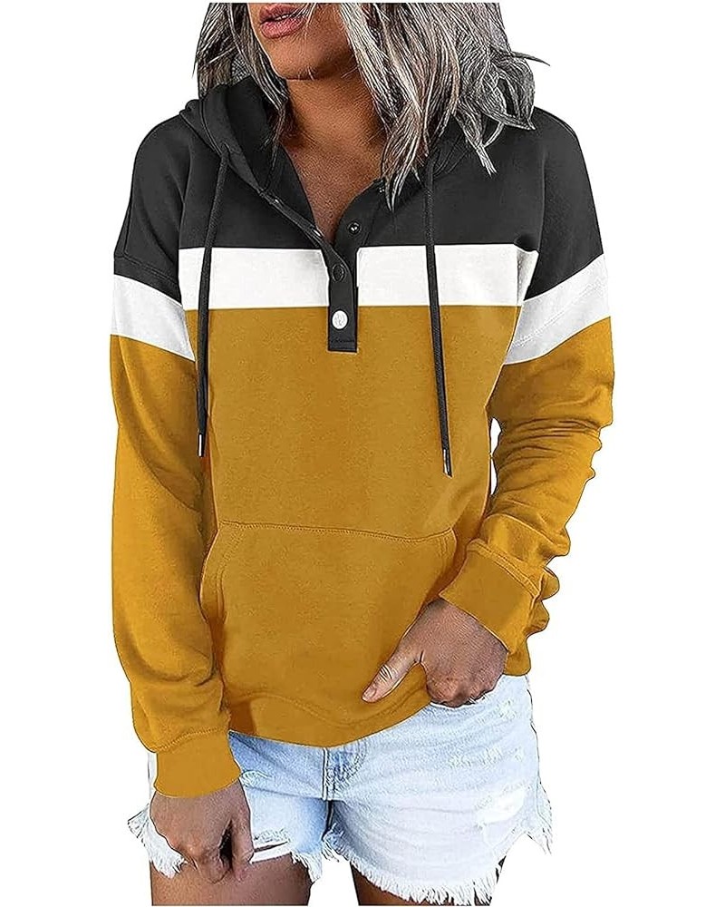 Long Sleeve Hoodies for Women Aesthetic Drawstring Pocket Sweatshirt Button Up Sweater Lightweight Cute Top Shirt Long Sleeve...